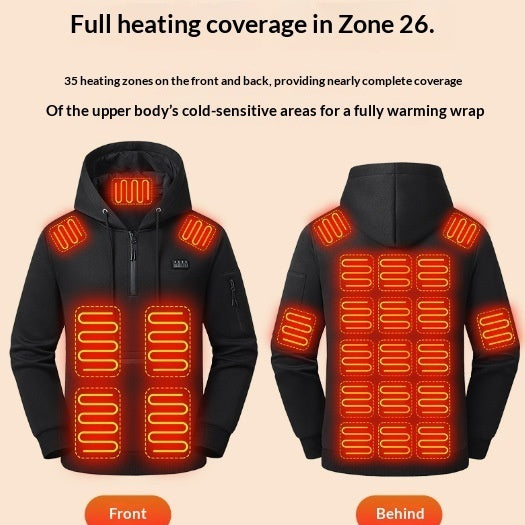 USB Heated Hoodie Pullover – 4 Heat Modes