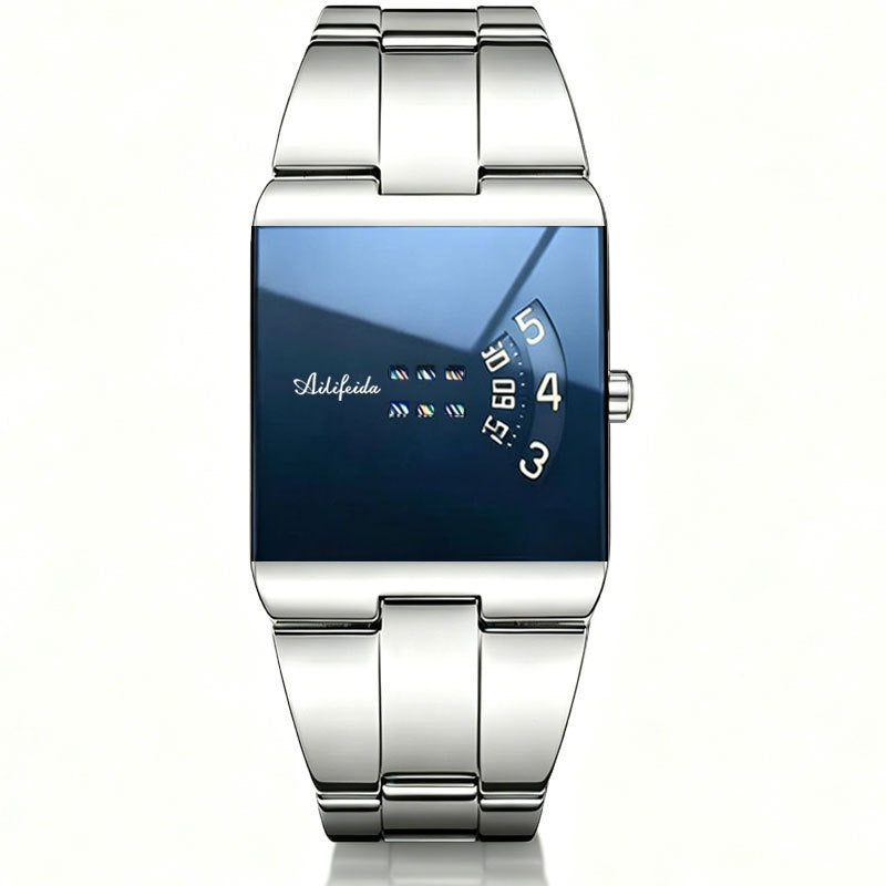 Square Stainless Steel Quartz Watch for Men