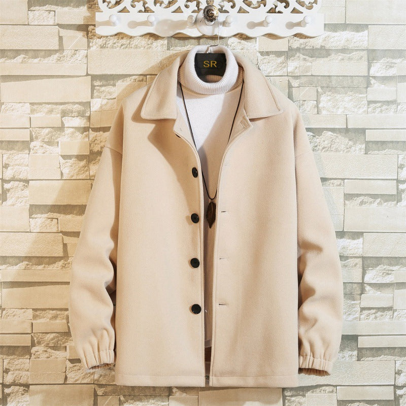 Men's Loose-Fit Wool Blend Coat