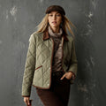 Women's Quilted Jacket with Corduroy Collar