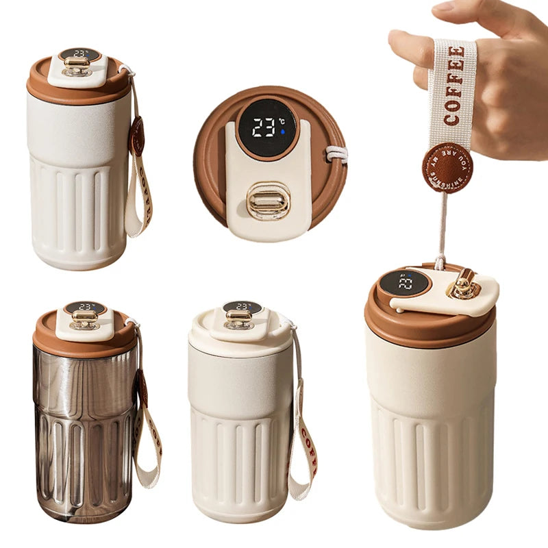 Smart Digital Thermal Bottle Portable Coffee Mug Stainless