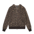 Women's Leopard Print Hooded Zip-Up Sweater