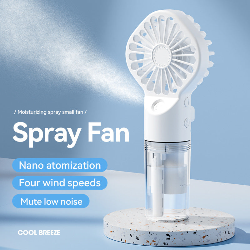 Portable Handheld Spray Fan 4-Speed Water Mist Summer Cooling
