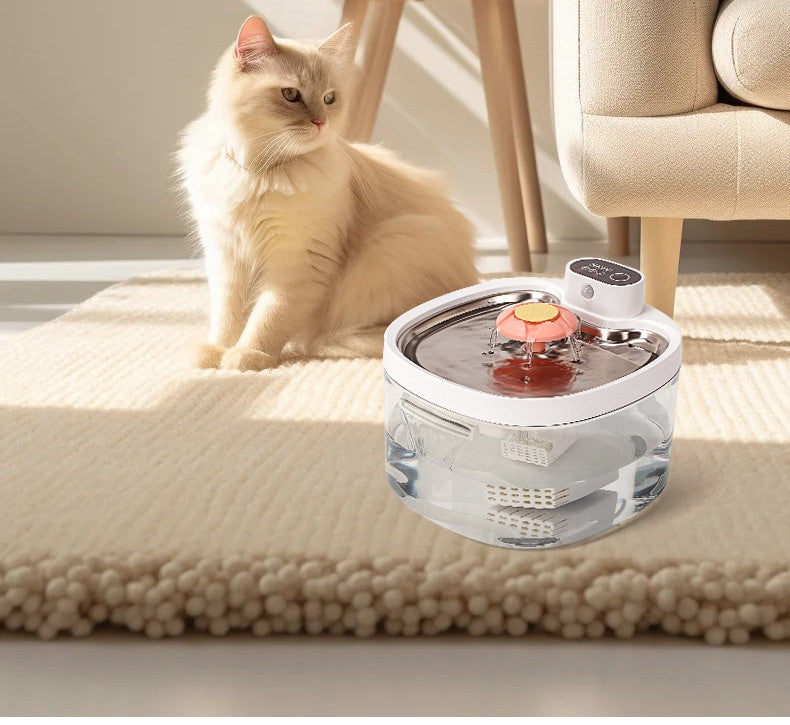 Flower Pet Water Fountain with Filter