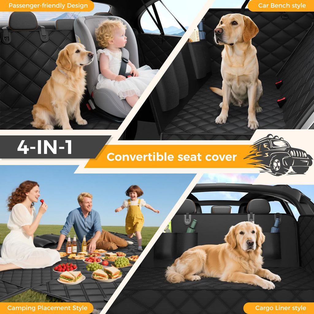 Waterproof Dog Back Seat Cover Hammock for Cars & SUVs