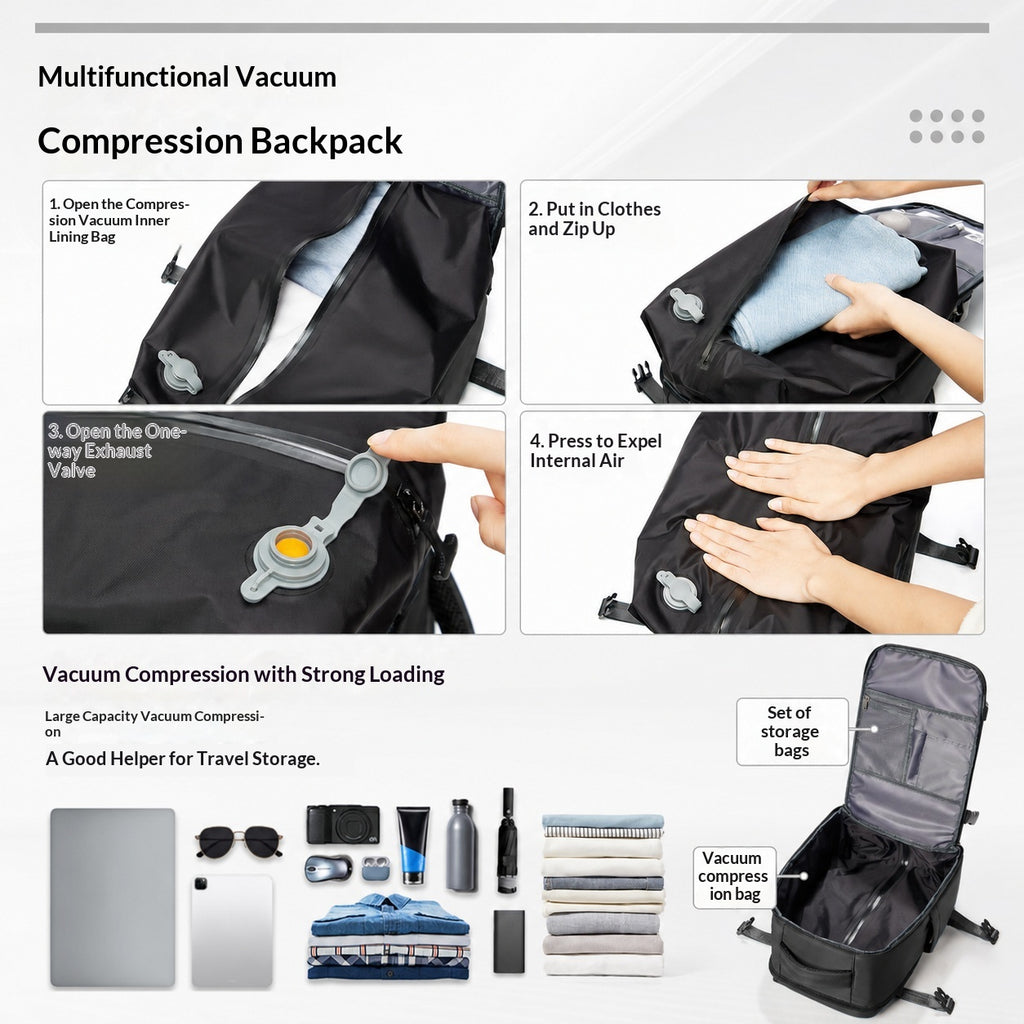 Vacuum Compression Travel Backpack with Pump