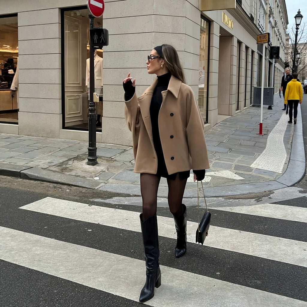 Women's Loose-Fit Short Lapel Coat