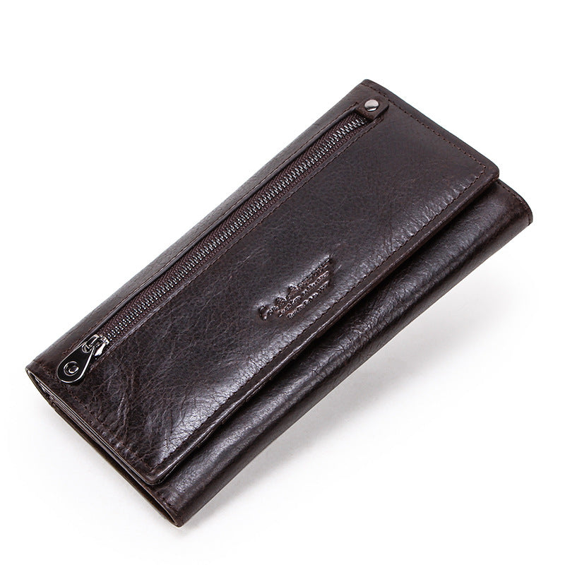 Women's Genuine Leather Long Wallet Clutch