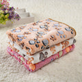 3-Pack Soft Plush Paw Print Pet Blankets — Washable