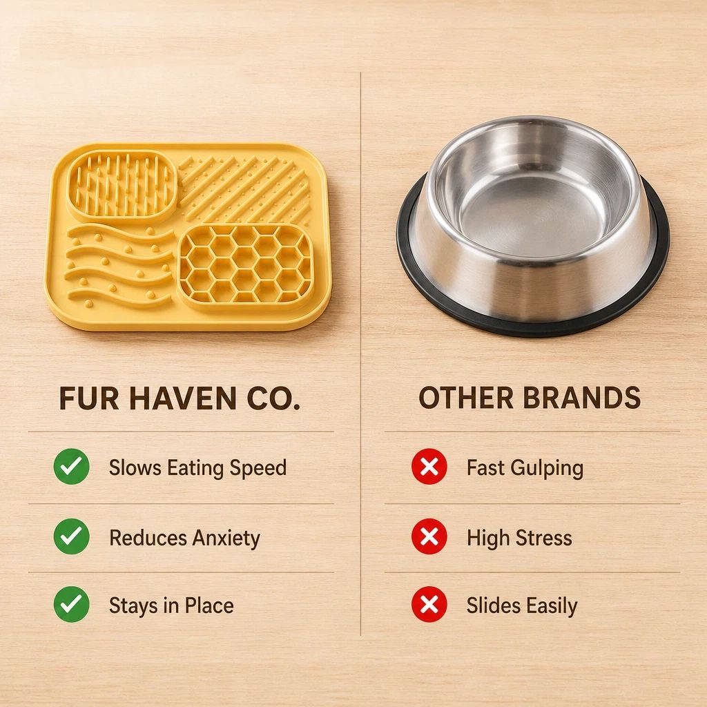 Silicone Pet Lick Mat with Suction Cups – 4-Zone Slow Feeder