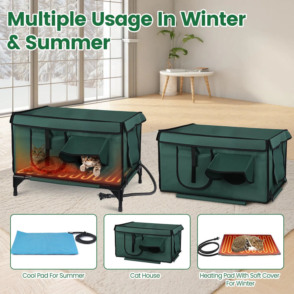 Heated Weatherproof Outdoor Cat House