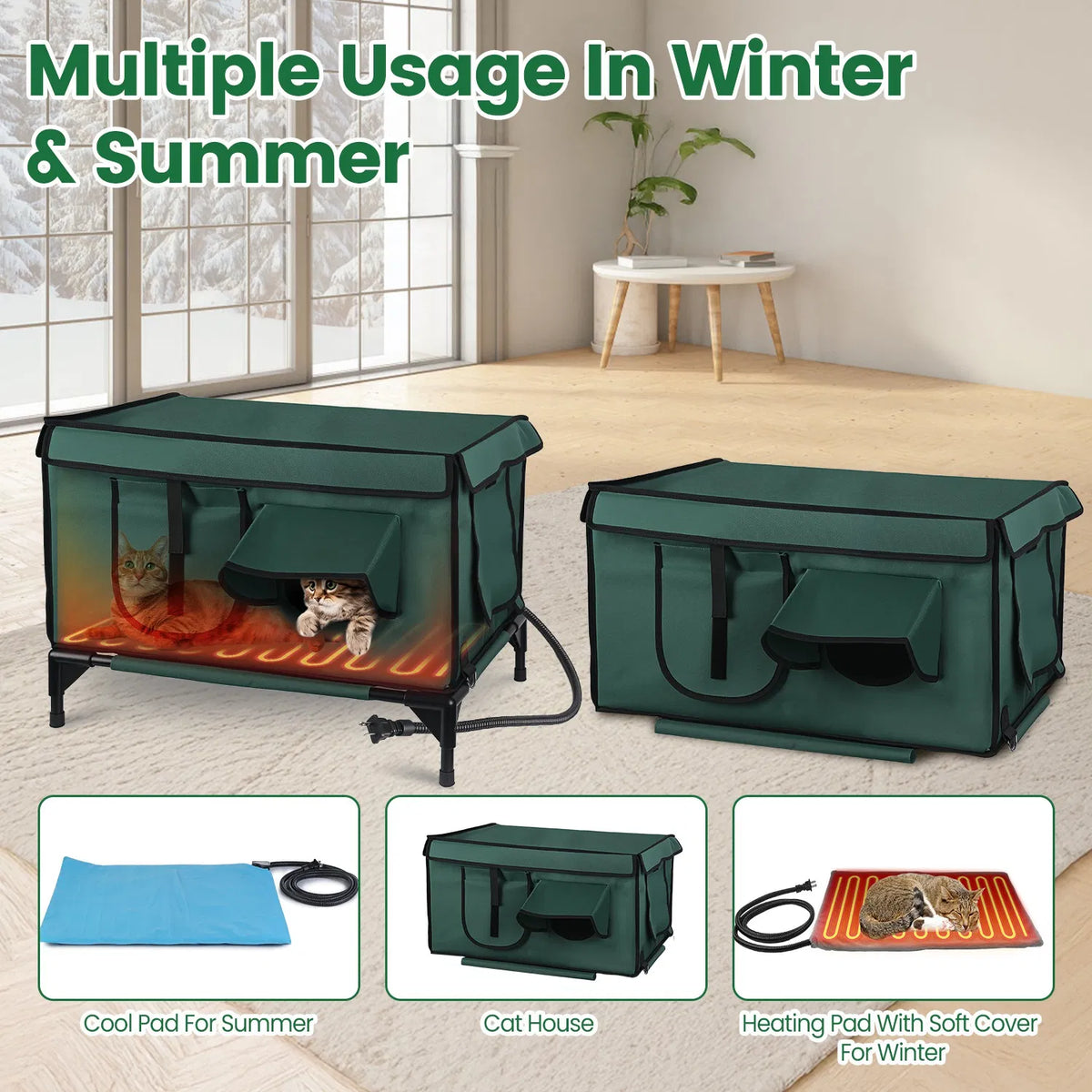 Heated Weatherproof Outdoor Cat House