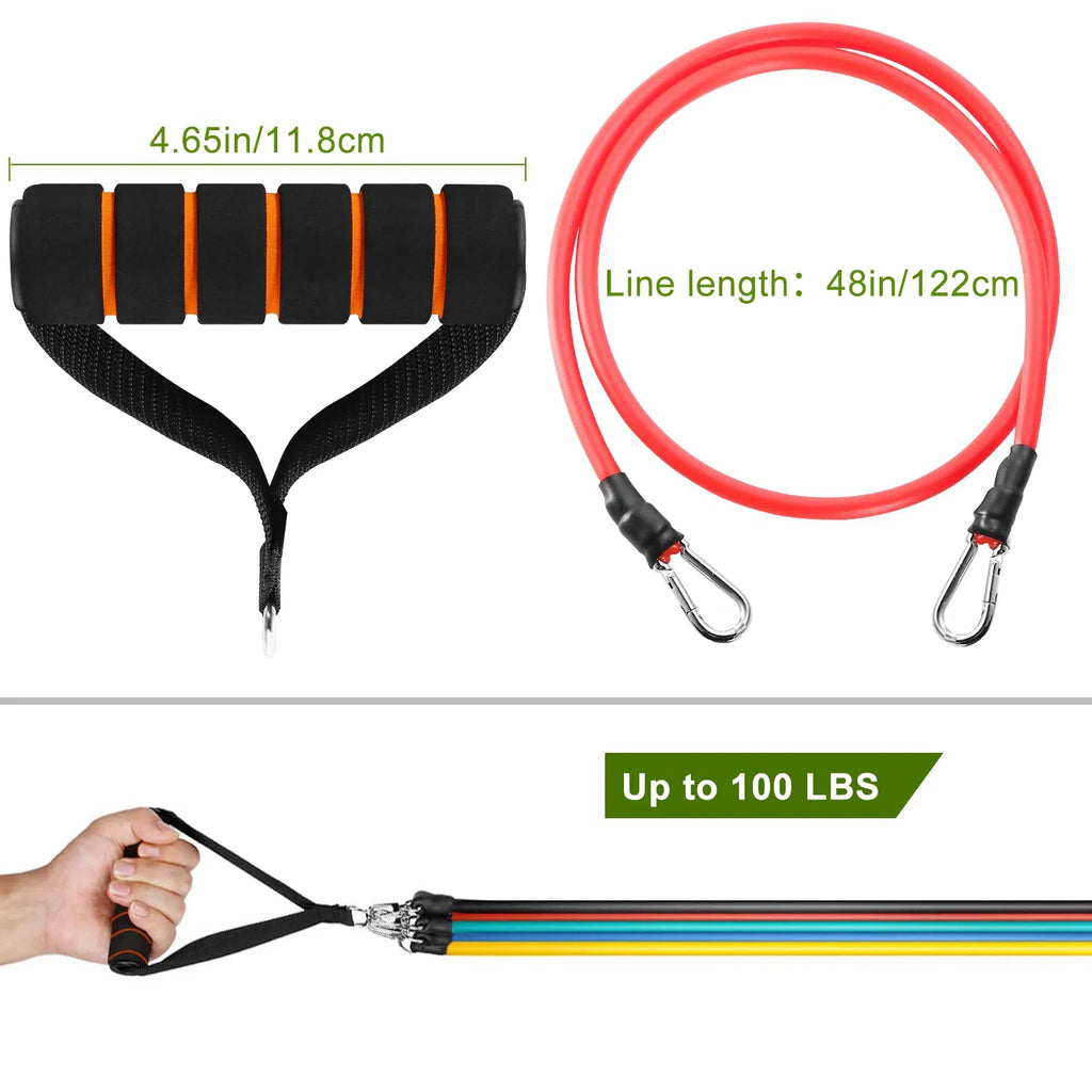 11-Piece Resistance Band Set with Handles & Door Anchor