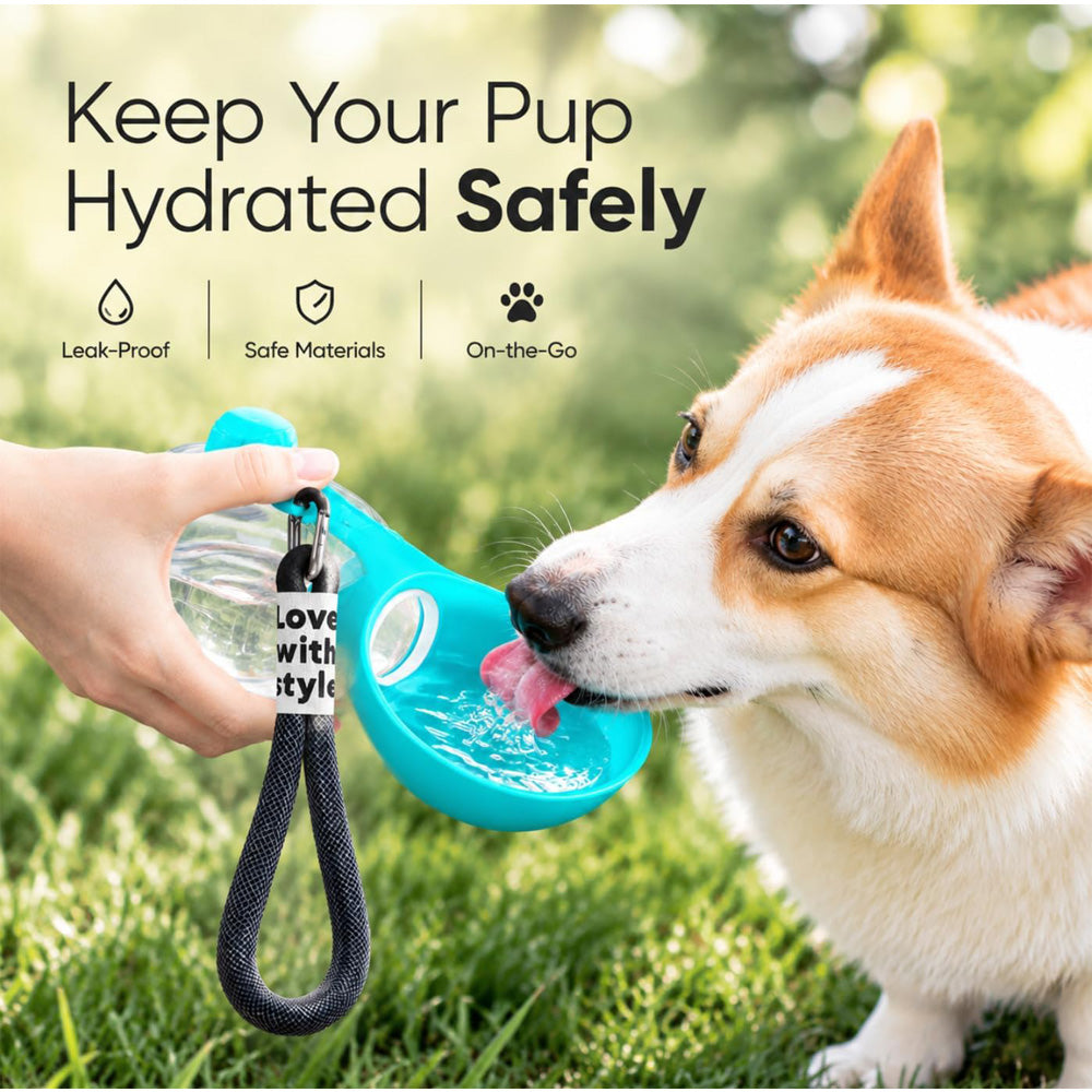 Portable Dog Water Bottle with Foldable Bowl