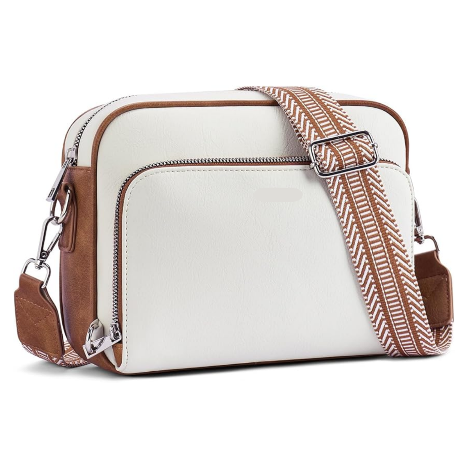 Women's Vegan Leather RFID Crossbody Purse with Built-In Wallet