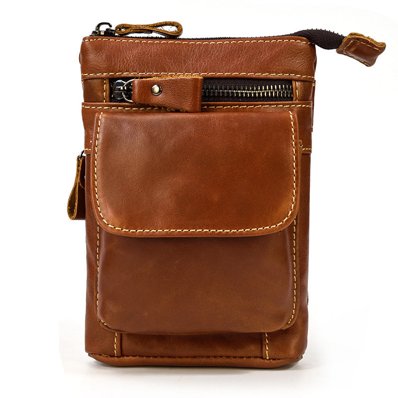 Crazy Horse Leather Belt Bag for Men