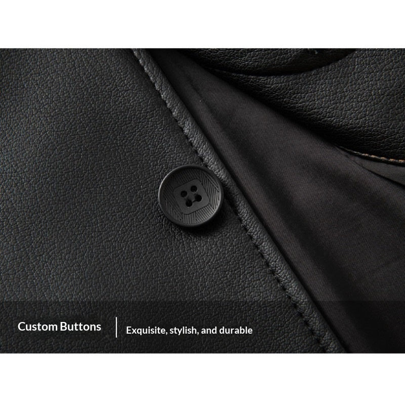 Men's Mid-Length Faux Leather Jacket