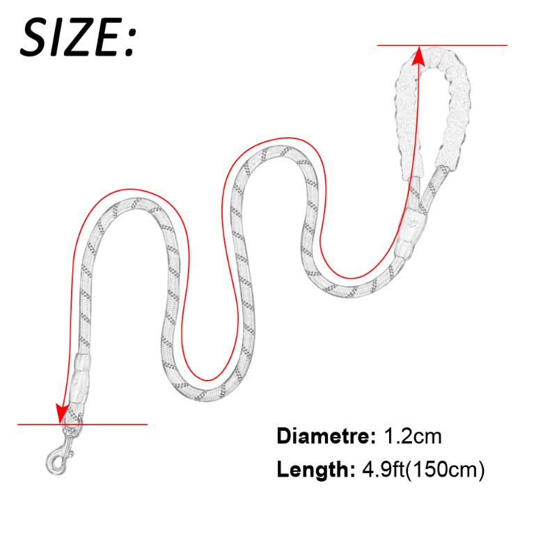 Reflective Dog Leash Nylon Pet Rope For Small Medium Large