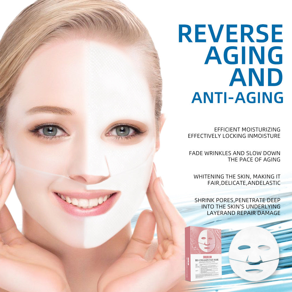 White To Transparent Collagen Split Mask Soluble Ice