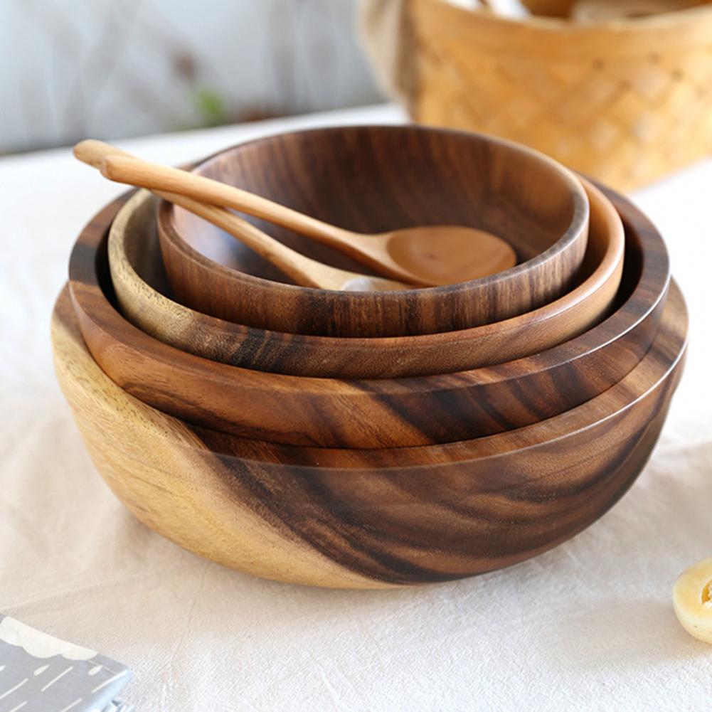 Kitchen Natural Wooden Bowl Household Fruit Salad For Home