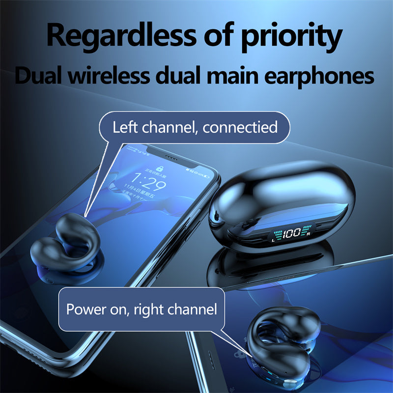 Bone Conduction Ear-Clip Wireless Earbuds Bluetooth 5.3