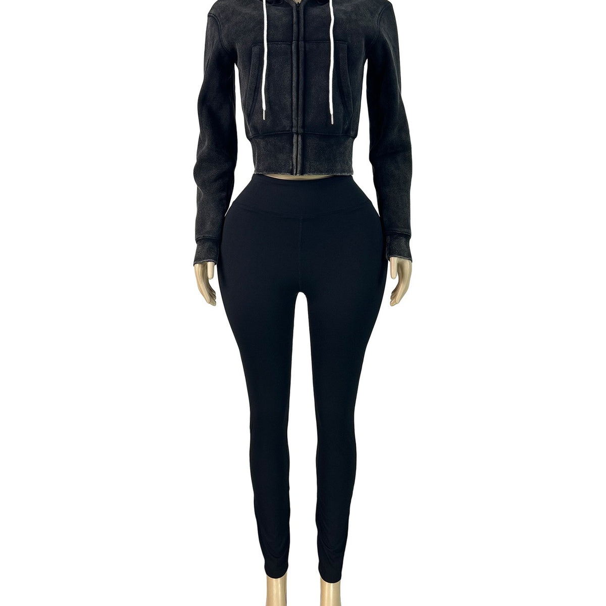 Women's Zip-Up Hoodie & Yoga Pants 2-Piece Set