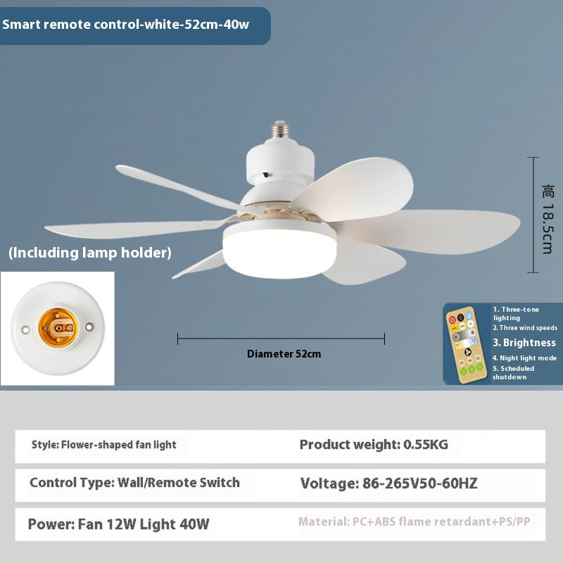 E27 Base LED Ceiling Fan Light With Remote Control 3 Color