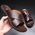 Men's Soft Leather Slippers for Indoor & Outdoor