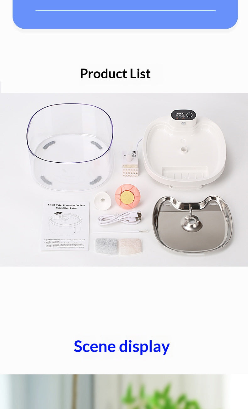 Flower Pet Water Fountain with Filter