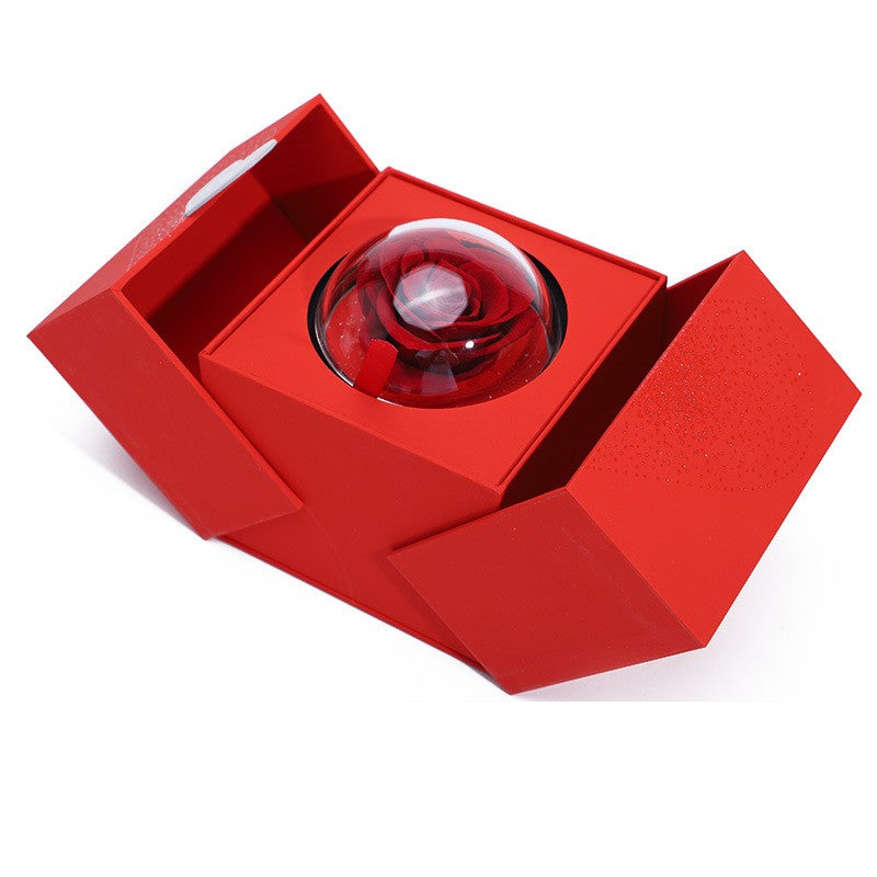 Creative Eternal Rose Box Soap Flower Jewelry Ring Necklace