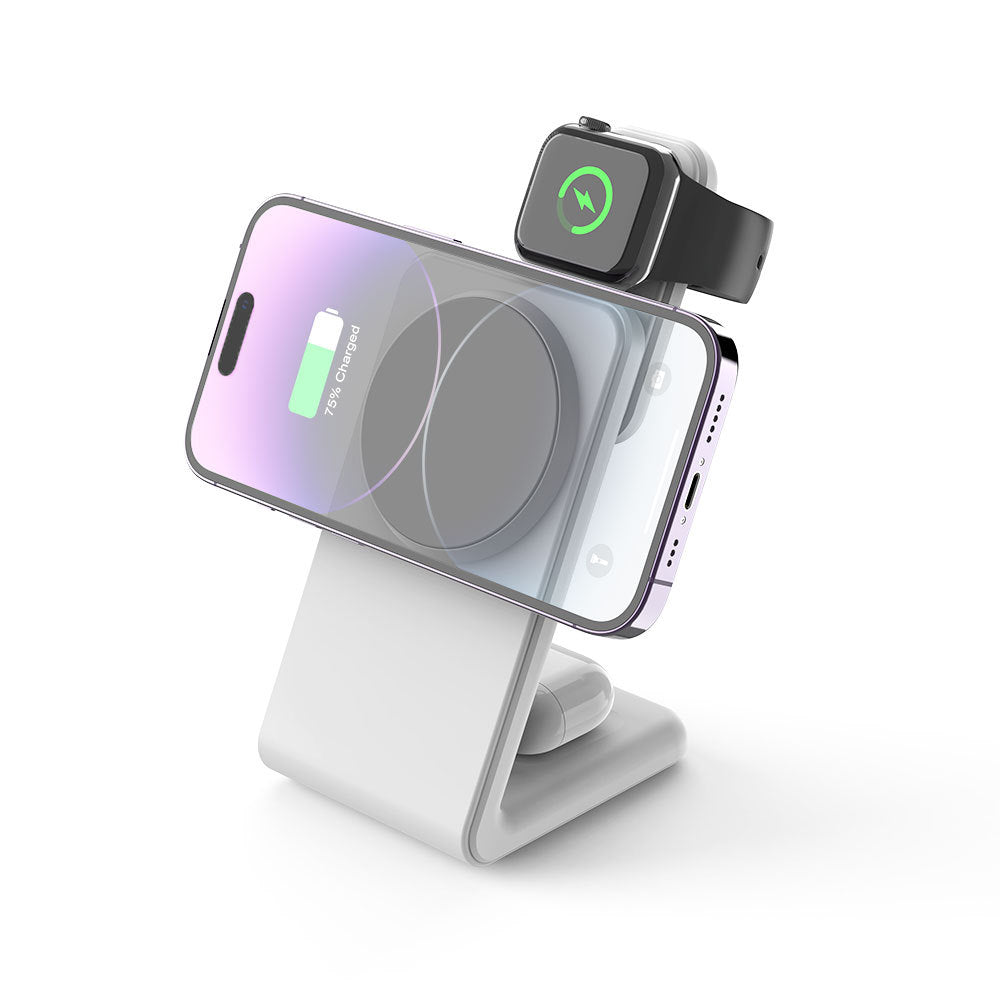 3-in-1 Magnetic Wireless Charging Station - Phone, Watch, Earbuds