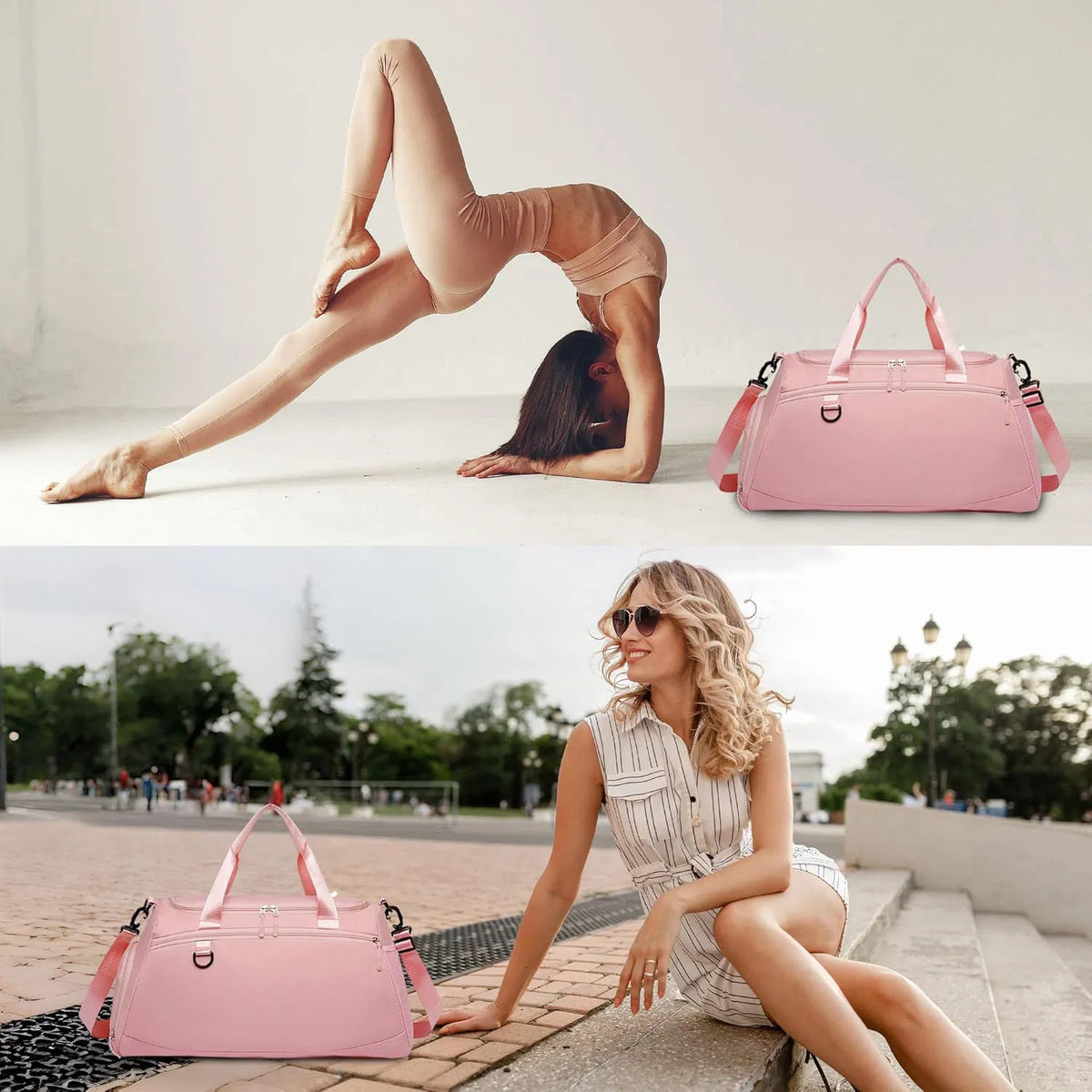 Waterproof Gym Duffle Bag 37L with Shoe Compartment