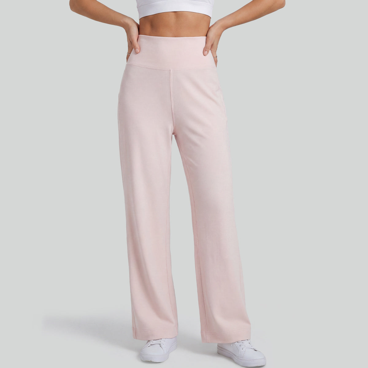High-Waist Wide-Leg Yoga Pants with Back Pocket