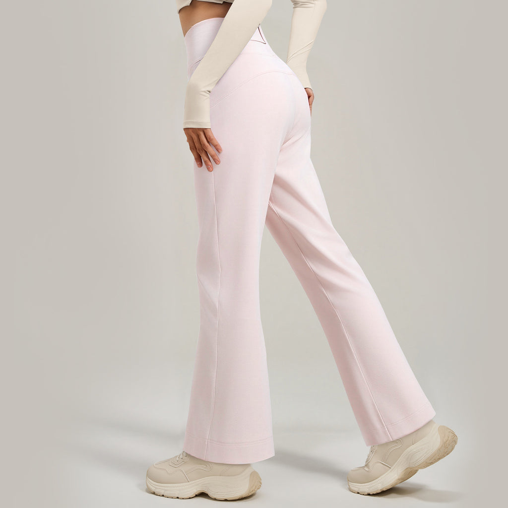 High-Waist Wide-Leg Yoga Pants with Back Pocket