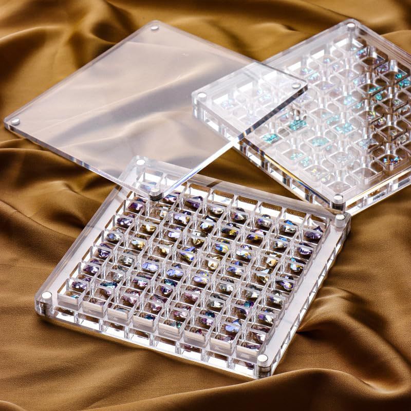 36 64 Grids Seashell Display Box Acrylic Magnetic Case