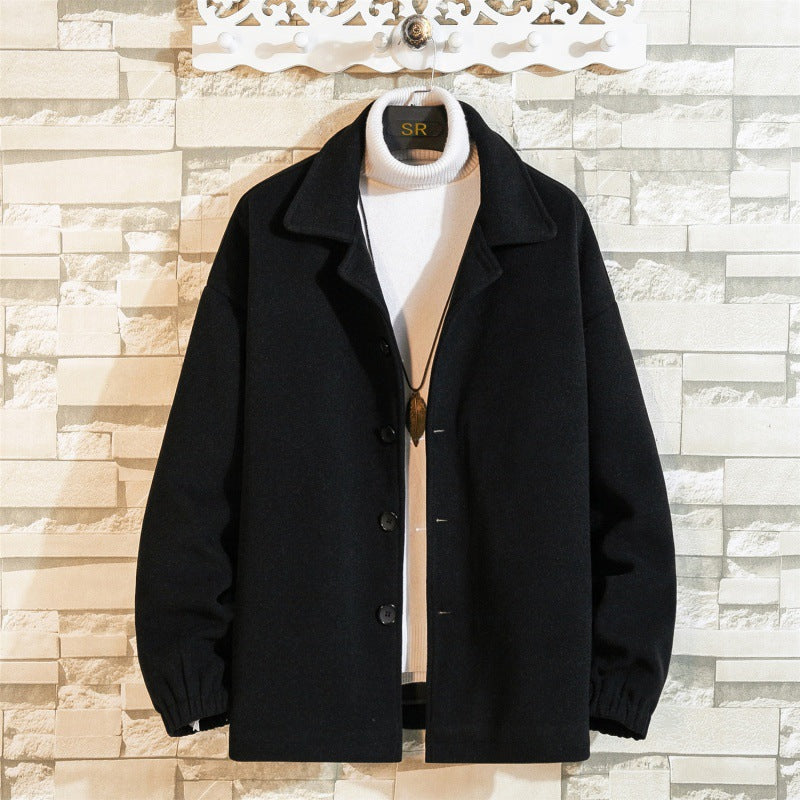 Men's Loose-Fit Wool Blend Coat