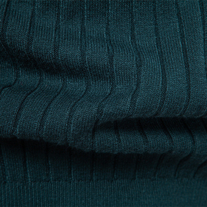 Men's High Collar Knit Pullover Sweater - Warm Casual Knitwear
