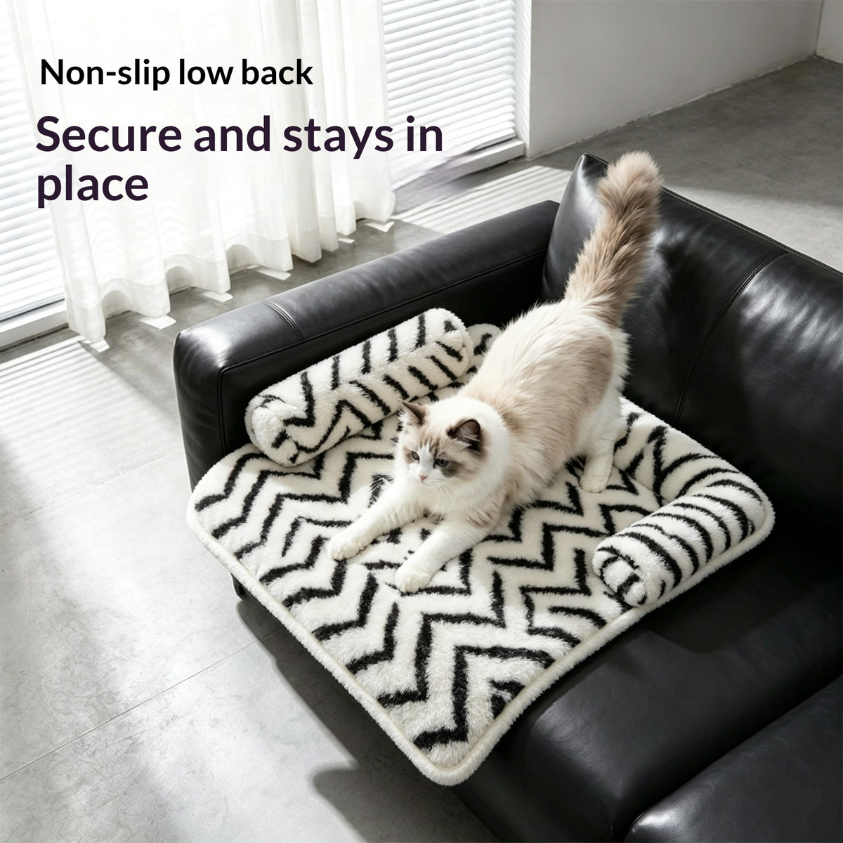 Self-Warming Plush Pet Sofa Cushion Bed