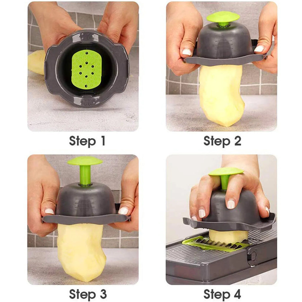 Multi-Blade Vegetable Chopper & Slicer with Container