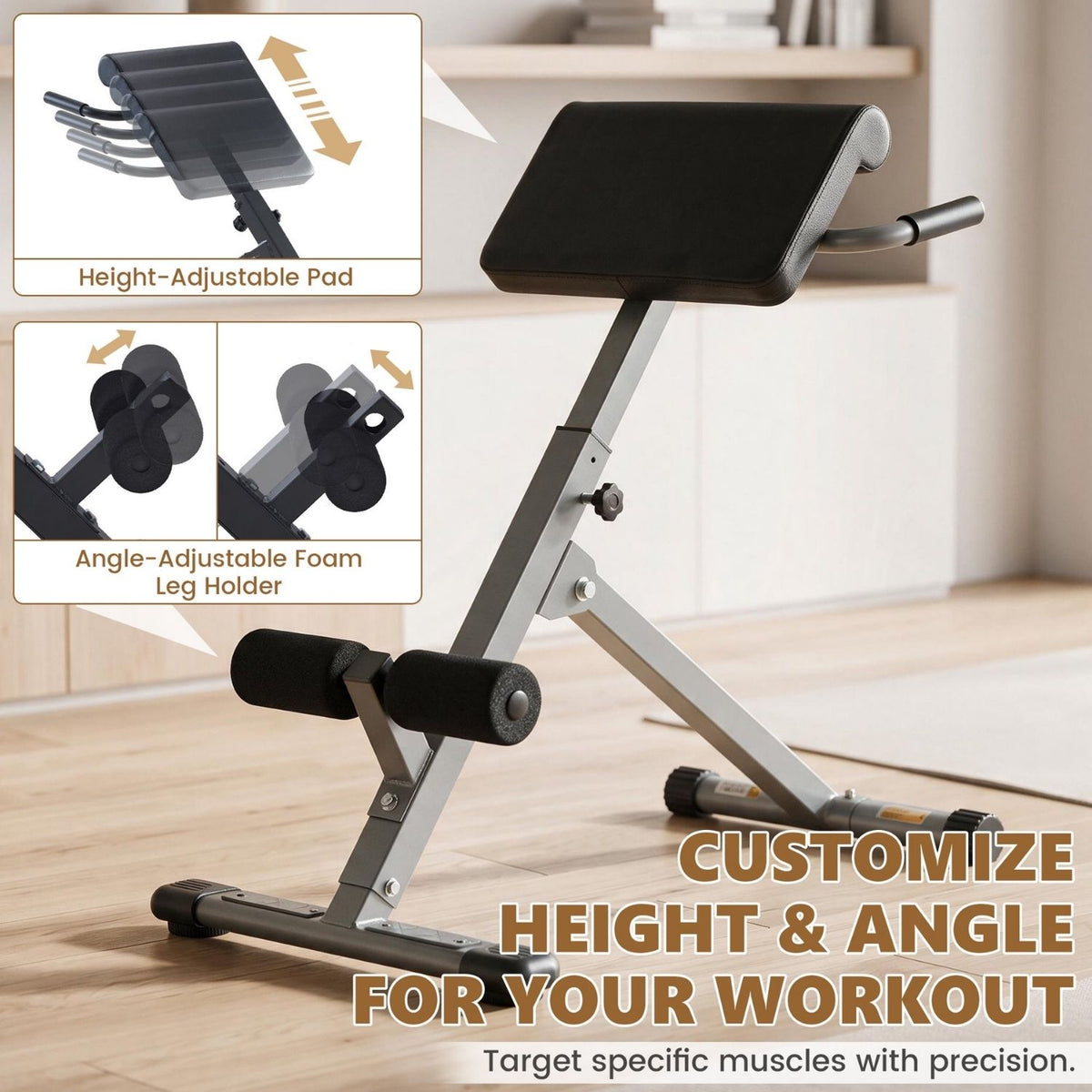 Adjustable Roman Chair Back Extension Bench
