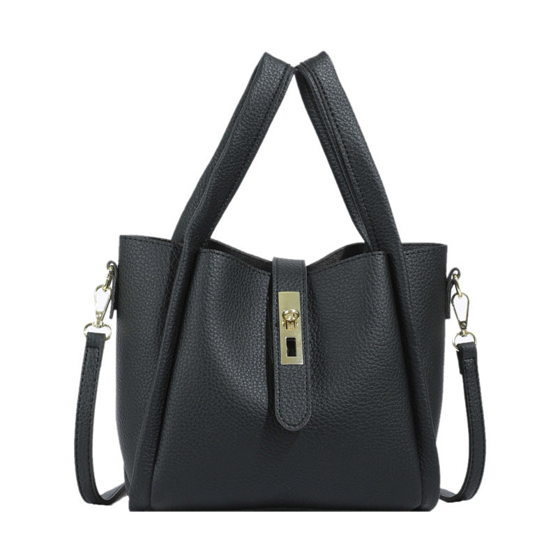 Retro Textured Bucket Shoulder Bag