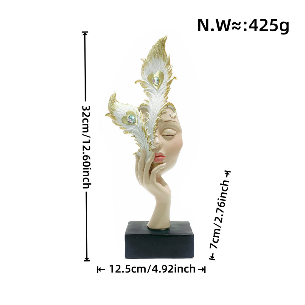 Modern Resin Face Sculpture Decor Figurine
