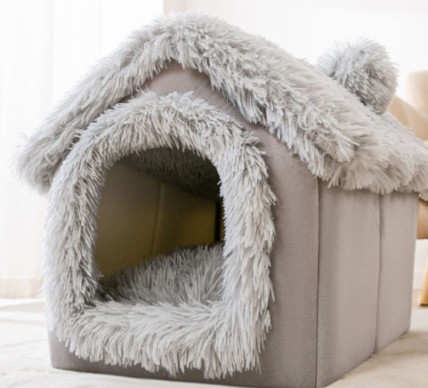 Foldable Dog House Pet Cat Bed Winter Villa Sleep Kennel