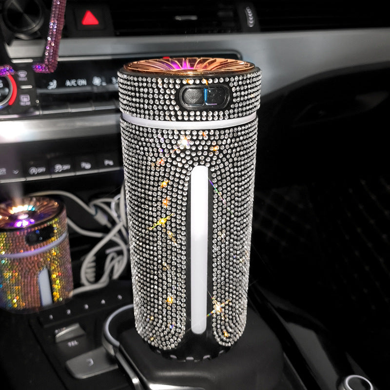 Luxury Diamond Car Humidifier LED Light Diffuser Auto Air