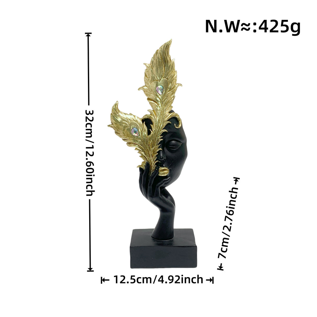 Modern Resin Face Sculpture Decor Figurine