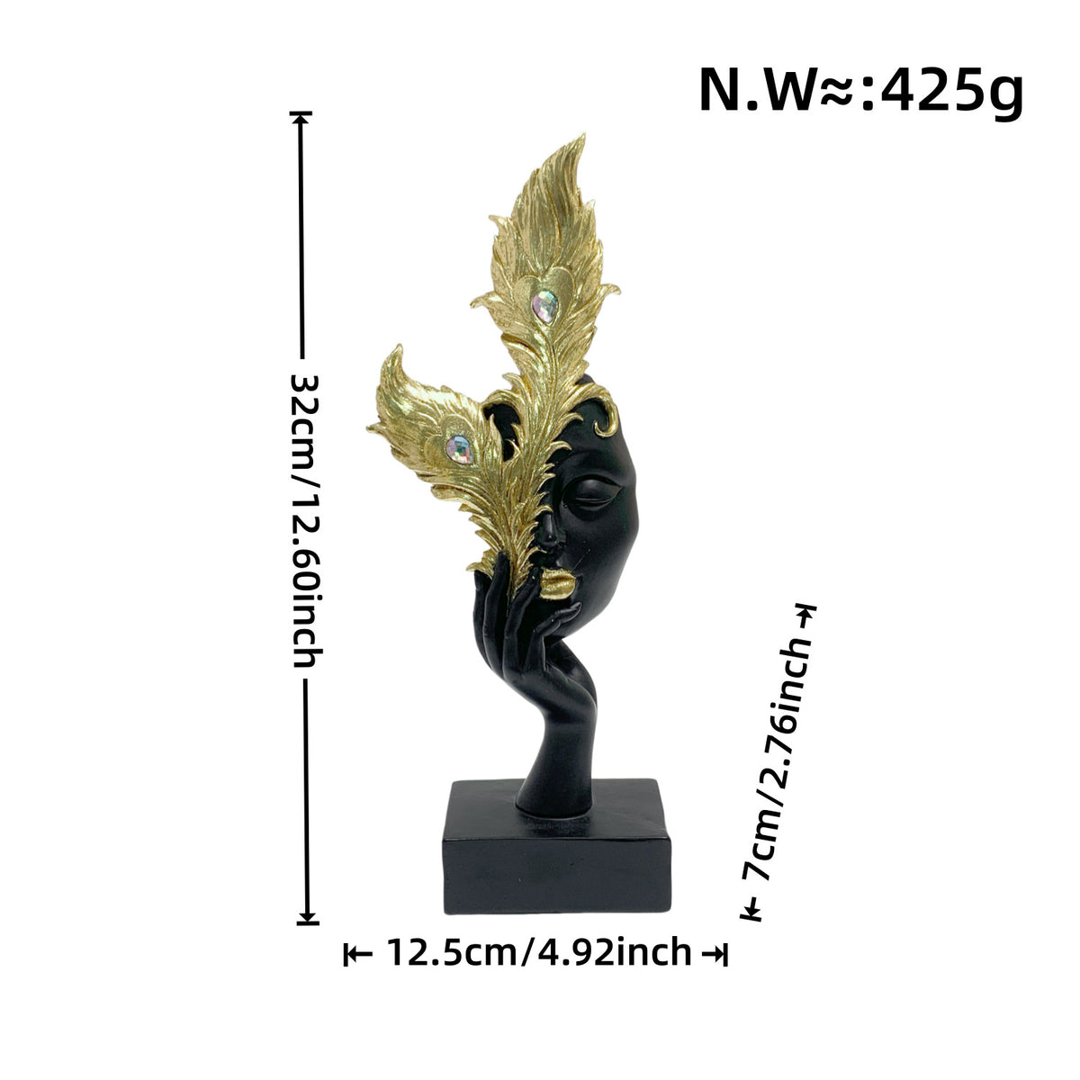 Modern Resin Face Sculpture Decor Figurine