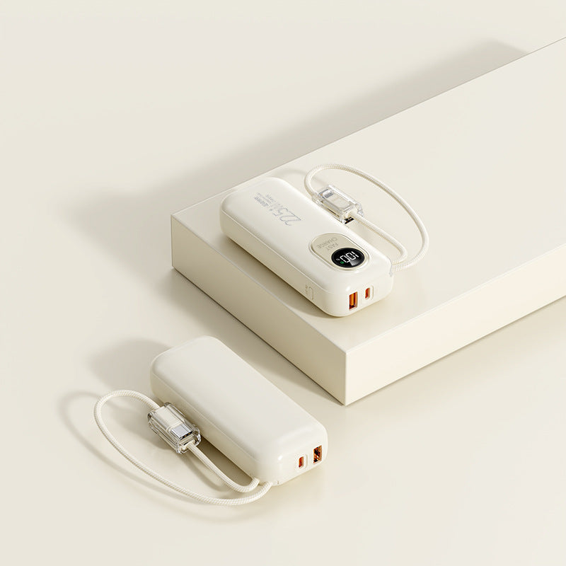 Power Bank with Digital Display & Built-in Cables