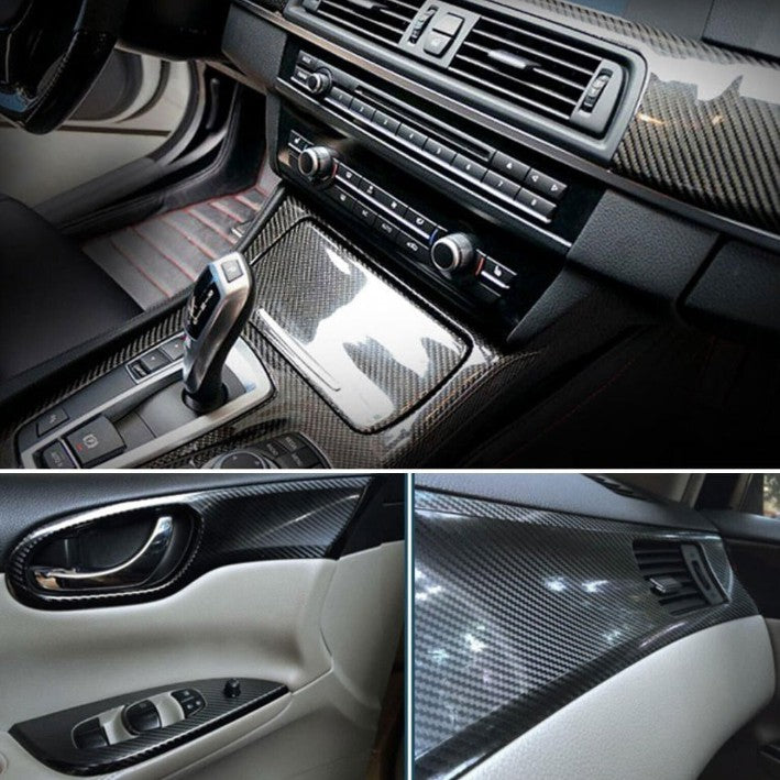 Car Styling Glossy Black 5D Carbon Fiber Vinyl Film Wrap