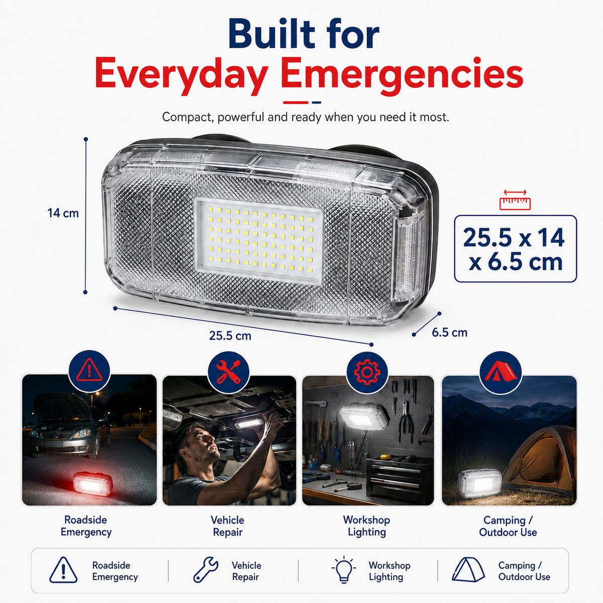 Rechargeable LED Roadside Emergency Warning Light