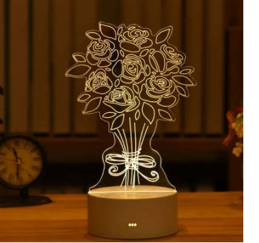 3D Lamp Acrylic USB LED Night Lights Neon Sign Xmas Home